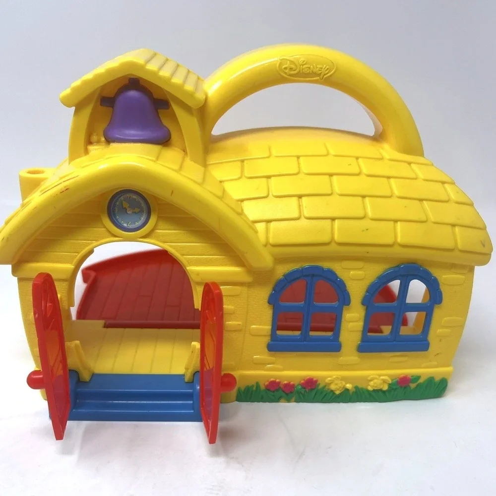 Vintage 90s Mattel Disney Mickey Mouse Carry Around School Playset 6 Figures